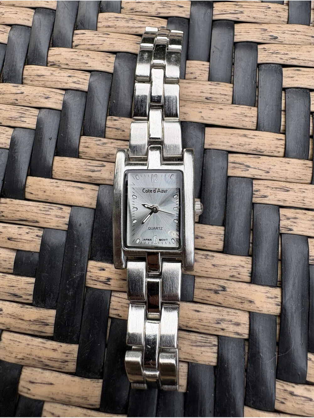 Côte d'Azur Women's Quartz Rectangle Dress Watch Silver Bracelet